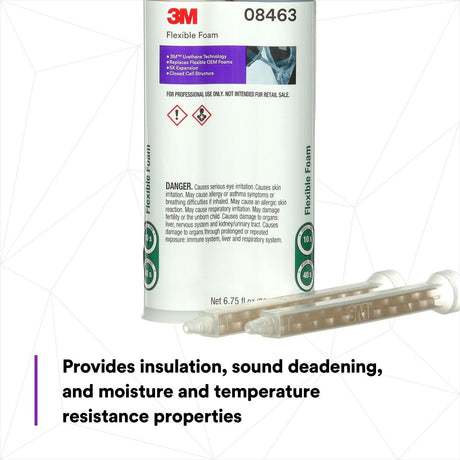 3M 08463 Flexible Foam Two-Part Urethane Sound Deadening Moisture Resistant 200 mL Cartridge (7100045768)  - (6Pack) - 5
