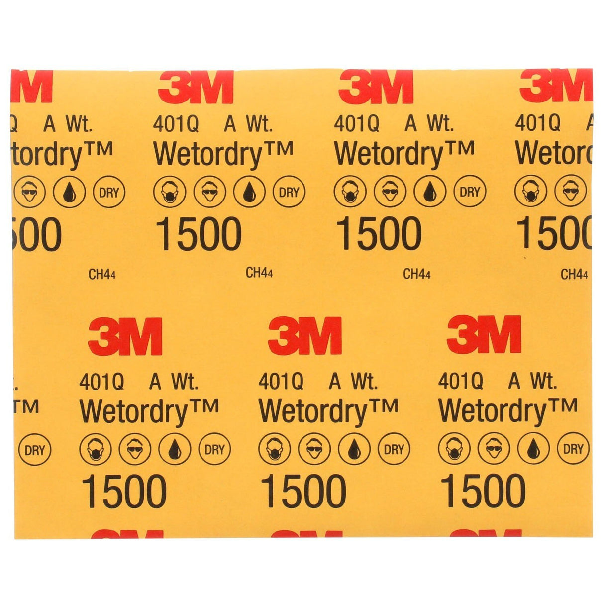 3M 401Q 02032 Wetordry Abrasive Sheet, SiC 1500 Grit, Black, Wet/Dry, 9 in x 11 in (7100045849) (250 Pack) - 6