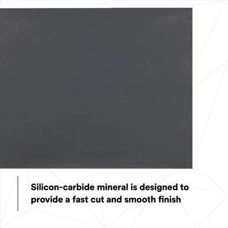 3M 401Q 02032 Wetordry Abrasive Sheet, SiC 1500 Grit, Black, Wet/Dry, 9 in x 11 in (7100045849) (250 Pack) - 9
