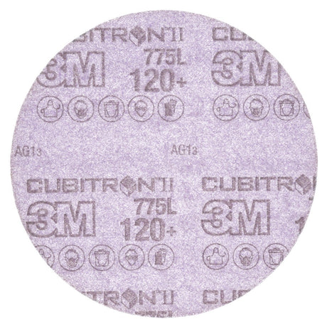 3M 775L Cubitron II Hookit Film Disc, 120+ 3MIL, 5 in x NH, Die 500X (7100046326) (250 Pack)