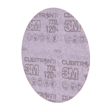 3M 775L Cubitron II Hookit Film Disc, 120+ 3MIL, 5 in x NH, Die 500X (7100046326) (250 Pack) - 2