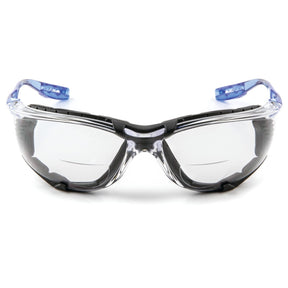 3M VC220AF Virtua Safety Glasses with Readers 2.0 Diopter Anti Fog Anti Scratch Clear Lens Light Blue Temples Removable Foam Gasket Cord Control System (7100046672)  - (20Pack)