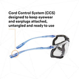 3M VC220AF Virtua Safety Glasses with Readers 2.0 Diopter Anti Fog Anti Scratch Clear Lens Light Blue Temples Removable Foam Gasket Cord Control System (7100046672)  - (20Pack) - 7