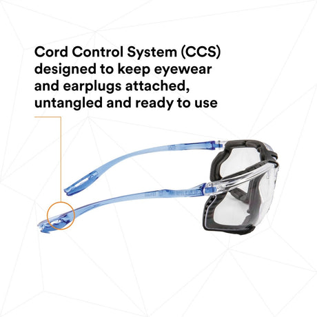 3M VC220AF Virtua Safety Glasses with Readers 2.0 Diopter Anti Fog Anti Scratch Clear Lens Light Blue Temples Removable Foam Gasket Cord Control System (7100046672)  - (20Pack) - 7