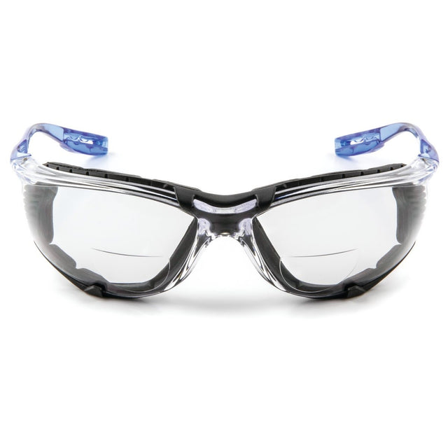 3M VC215AF Virtua CCS Safety Glasses with Readers, +1.5 Diopter, Anti Fog Anti Scratch, Clear Lens, Blue Temples, Removable Foam Gasket (7100046796)  - (20Pack)