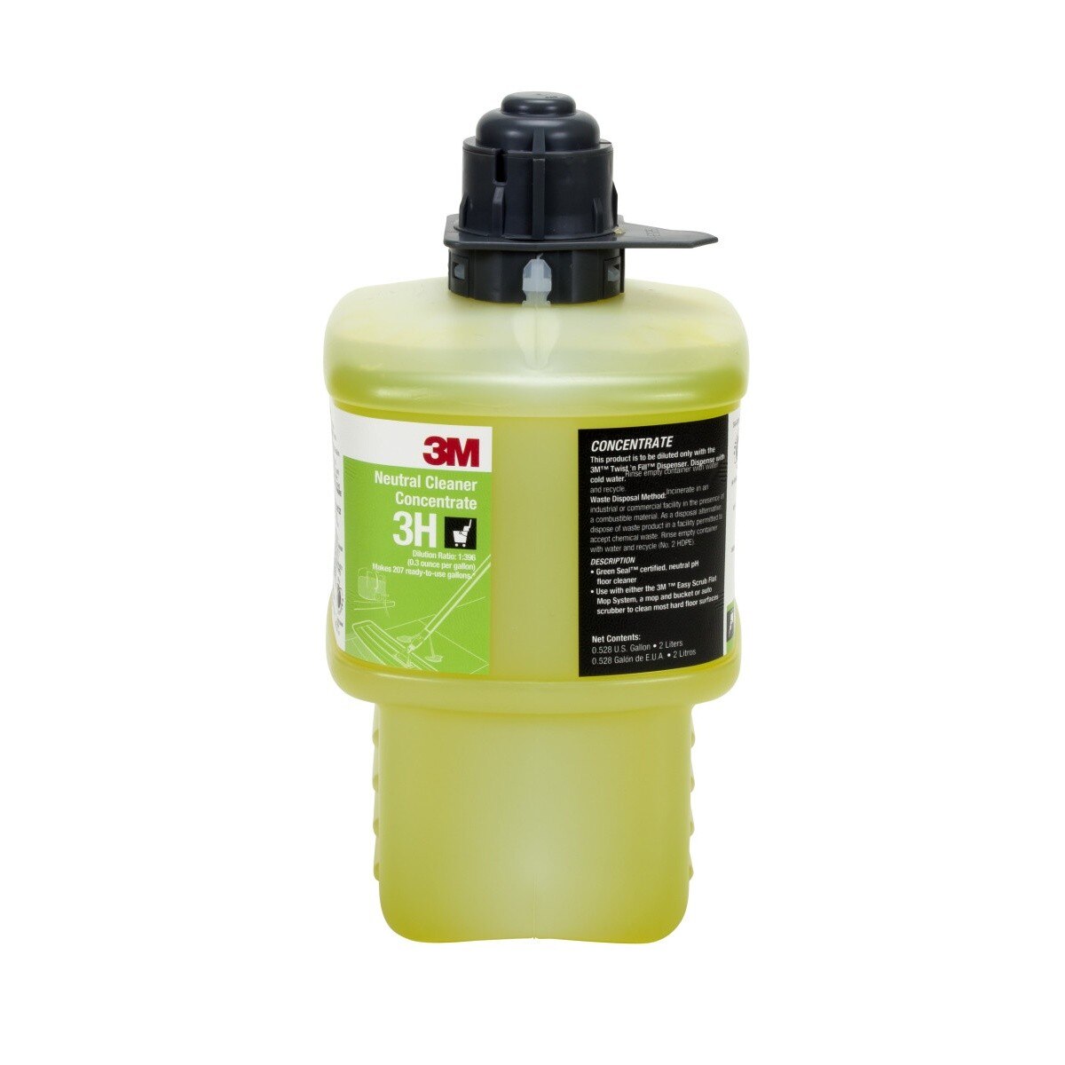 3M Neutral Cleaner Concentrate, Gray Cap, 2 Liter (3H) (7100048759)  - (6Pack)