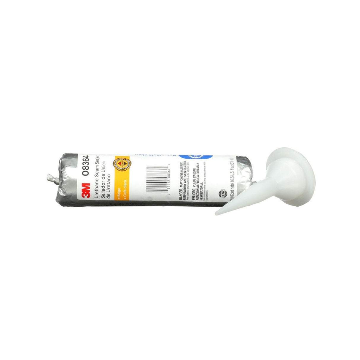 3M 08364 Urethane Seam Sealer, Beige, High Solids, Permanently Flexible, 310 mL/10.5 oz Foil Pack (7100049259)  - (6Pack) - 2