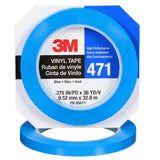 3M 471 Vinyl Tape, Blue, 3/8 in x 36 yd, 5.2 mil (85611) (7100049359)  - (96Pack) - 6