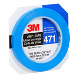 3M 471 Vinyl Tape, Blue, 3/8 in x 36 yd, 5.2 mil (85611) (7100049359)  - (96Pack) - 7