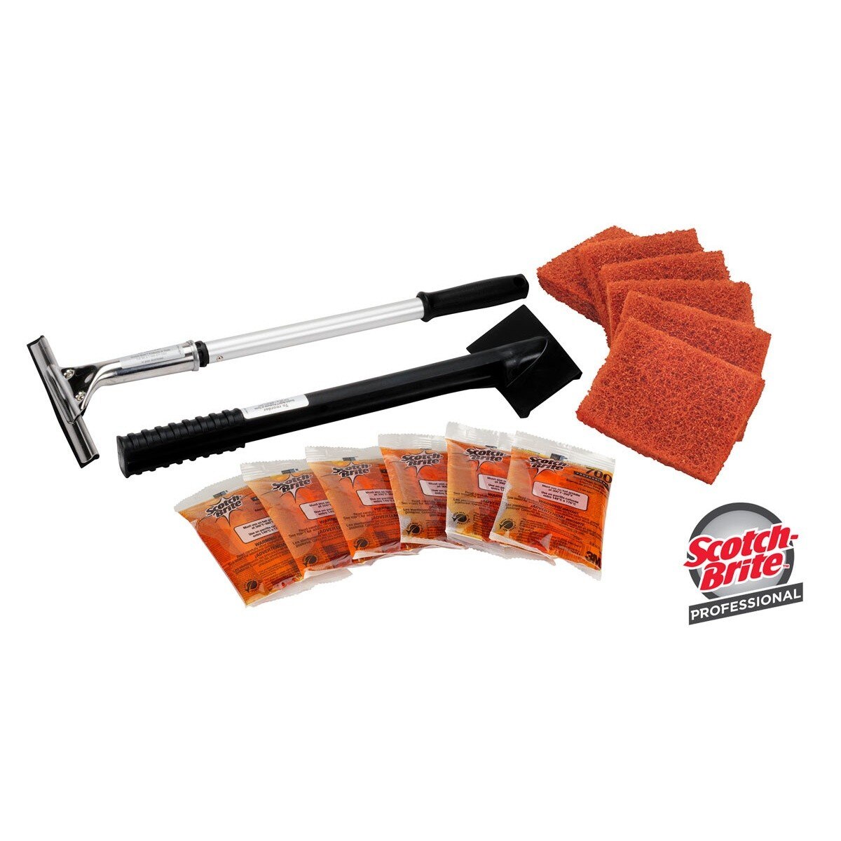 3M 710 Scotch-Brite Quick Clean Griddle Cleaning System Starter Kit, Heavy Duty, For Commercial Griddles (7100049397) - 2