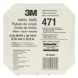 3M 471 Vinyl Tape Yellow 1/4 in x 36 yd (31840) (7100049780)  - (144Pack) - 9