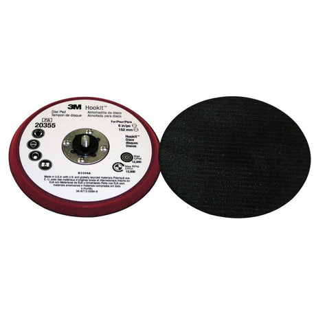 3M Hookit Low Profile Disc Pad, Red, 6 in x 3/8 in, 5/16-24 External (20355) (7100052357)  - (10Pack)