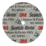 3M DP-UW Scotch-Brite Deburr and Finish PRO Unitized Wheel, 6C Medium+, Gray, 3 in x 1/8 in x 1/4 in Center Hole (7100053418) (40 Pack) - 4