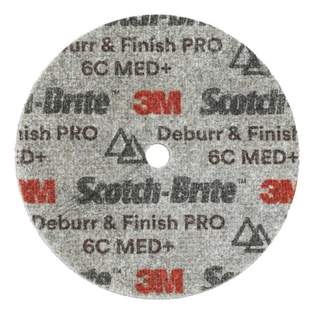 3M DP-UW Scotch-Brite Deburr and Finish PRO Unitized Wheel, 6C Medium+, Gray, 3 in x 1/8 in x 1/4 in Center Hole (7100053418) (40 Pack) - 4