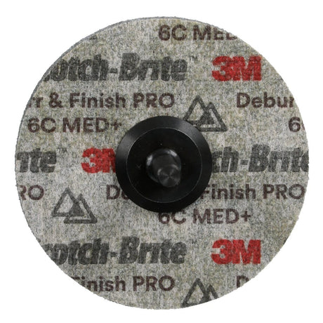 3M DP-UW Scotch-Brite Deburr and Finish PRO Unitized Wheel, Center Hole, Ceramic, Medium+, Gray, 3 in x 1/4 in x 1/4 in (7100053419) (40 Pack) - 4