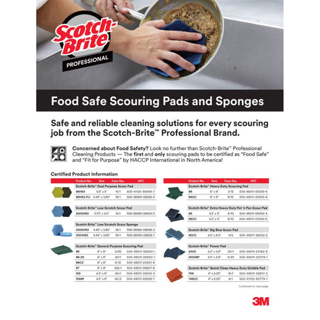 3M Scotch-Brite General Purpose Scouring Pad, Green, 4-1/2 in x 6 in (7100057429) (40 Pack) - 4