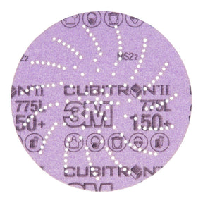 3M 775L Xtract Hookit Clean Sanding Cubitron II Film Disc, 150+, Purple, 5 in, Die 500LG (7100064175) (250 Pack)