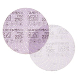 3M 775L Xtract Hookit Cubitron II Film Disc, 220+, Purple, 6 in, 600LG Multi-Hole (7100064271) (250 Pack) - 2
