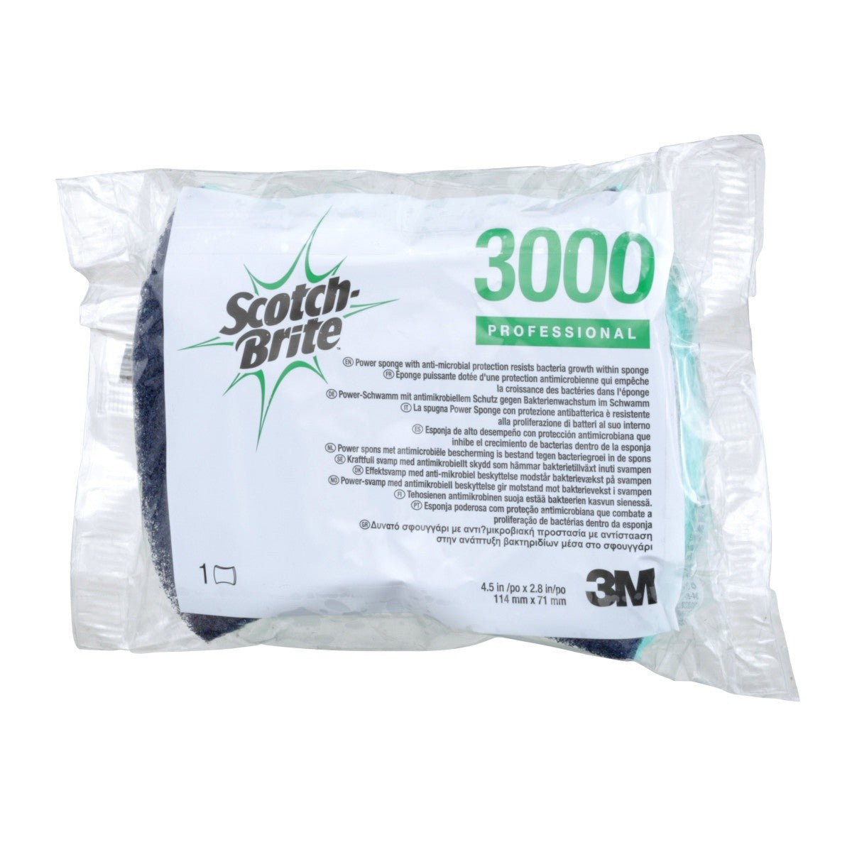 3M Scotch-Brite Power Sponge 3000 Non Scratch Scrub Sponge, 4.5 in x 2.8 in (7100064740)  - (20Pack) - 3