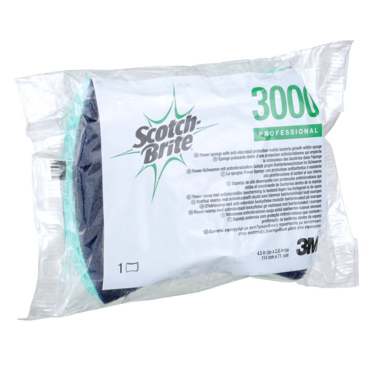 3M Scotch-Brite Power Sponge 3000 Non Scratch Scrub Sponge, 4.5 in x 2.8 in (7100064740)  - (20Pack) - 4
