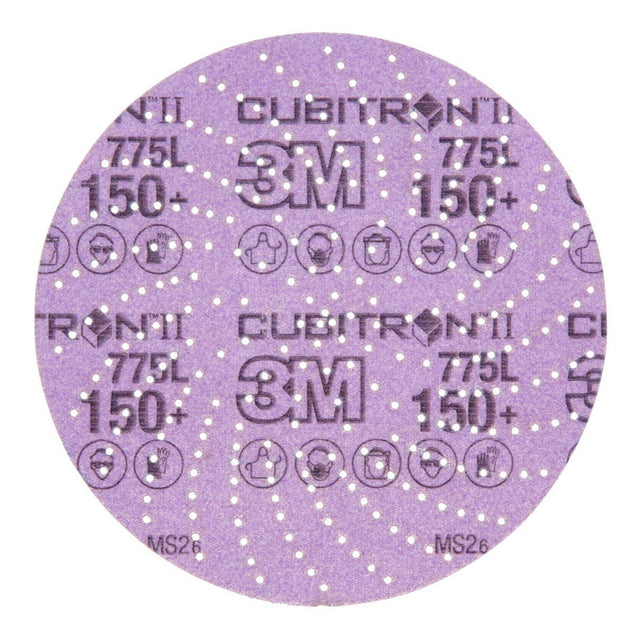3M 775L Xtract Cubitron II Hookit Clean Sanding Film Disc , 150+ Grit, 6 in. Hook-and-Loop for Paint Prep, Removal, Sanding, Refining, Blending, Featheredge (7100065918) (250 Pack)