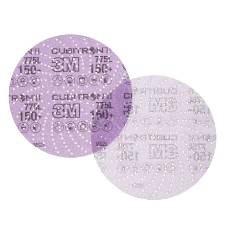 3M 775L Xtract Cubitron II Hookit Clean Sanding Film Disc , 150+ Grit, 6 in. Hook-and-Loop for Paint Prep, Removal, Sanding, Refining, Blending, Featheredge (7100065918) (250 Pack) - 2