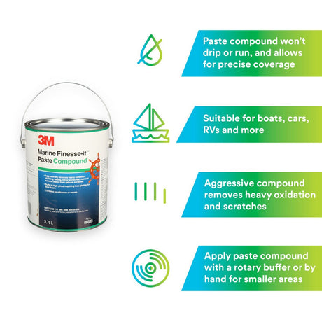 3M Finesse-it Marine Paste Compound, White, 1 gal (06039) (7100066061)  - (4Pack) - 6