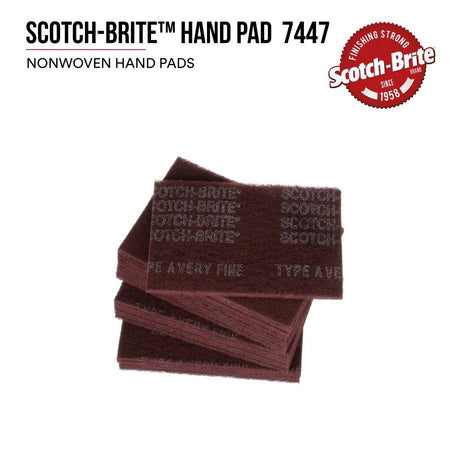3M 7447 Scotch-Brite General Purpose Hand Pad, Very Fine, Aluminum Oxide, Maroon, 6 in x 9 in, Surface Preparation, Scuffing, Blending, Cleaning (7100066382) (4000 Pack) - 2