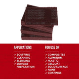 3M 7447 Scotch-Brite General Purpose Hand Pad, Very Fine, Aluminum Oxide, Maroon, 6 in x 9 in, Surface Preparation, Scuffing, Blending, Cleaning (7100066382) (4000 Pack) - 4