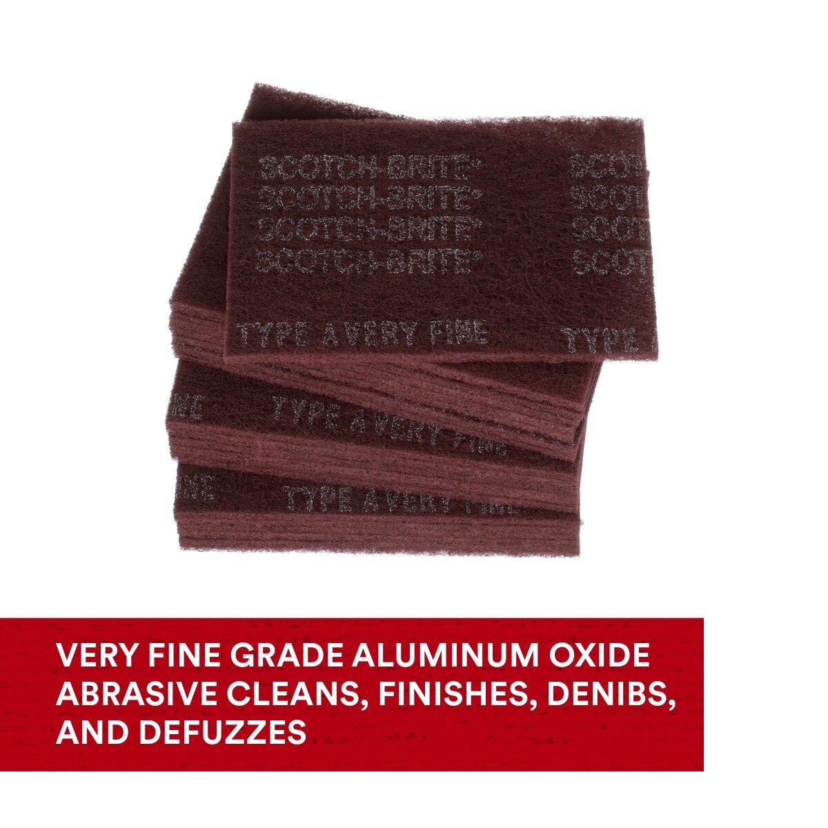 3M 7447 Scotch-Brite General Purpose Hand Pad, Very Fine, Aluminum Oxide, Maroon, 6 in x 9 in, Surface Preparation, Scuffing, Blending, Cleaning (7100066382) (4000 Pack) - 5