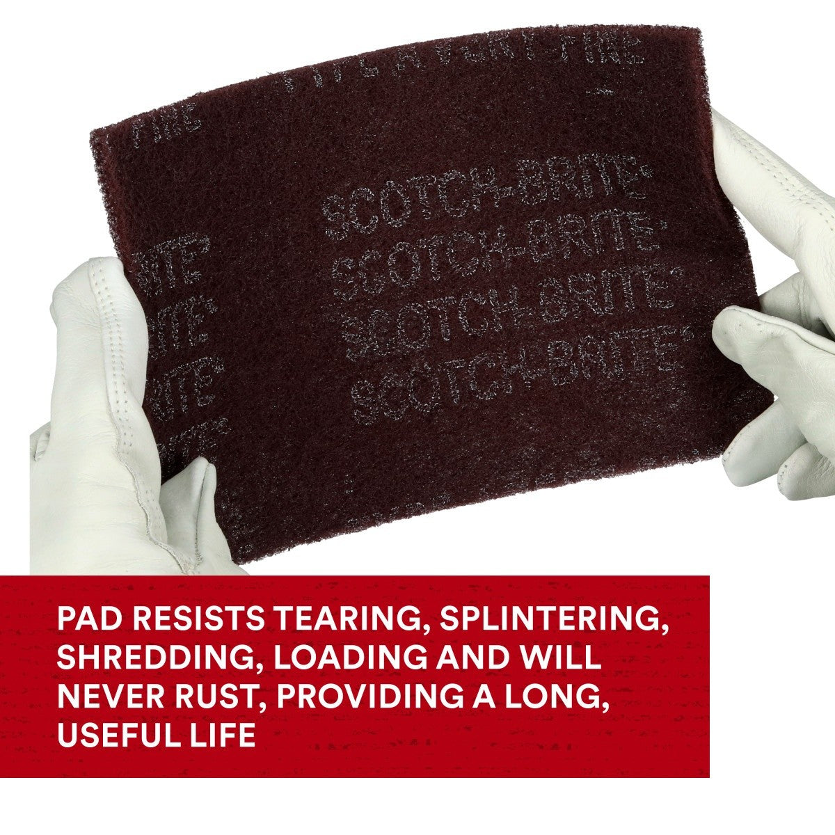 3M 7447 Scotch-Brite General Purpose Hand Pad, Very Fine, Aluminum Oxide, Maroon, 6 in x 9 in, Surface Preparation, Scuffing, Blending, Cleaning (7100066382) (4000 Pack) - 6