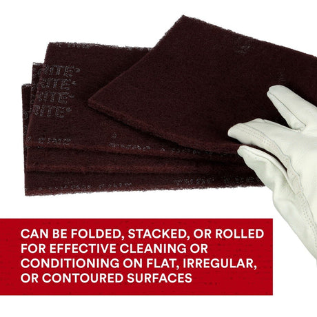 3M 7447 Scotch-Brite General Purpose Hand Pad, Very Fine, Aluminum Oxide, Maroon, 6 in x 9 in, Surface Preparation, Scuffing, Blending, Cleaning (7100066382) (4000 Pack) - 7
