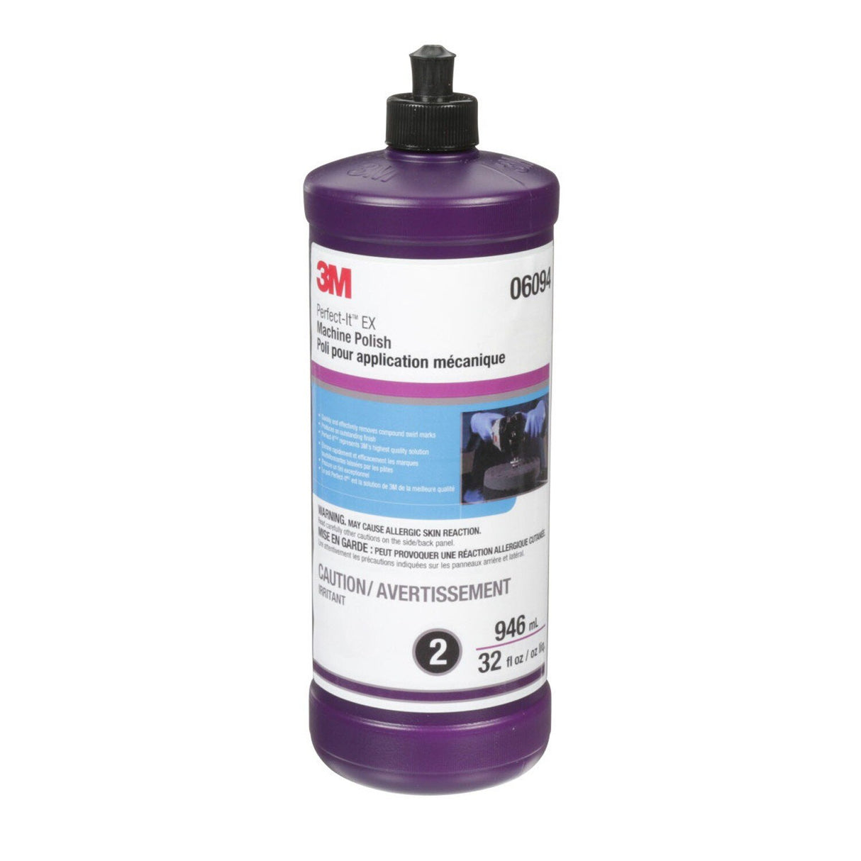 3M 06094 Machine Polish, 1 qt (32 fl oz/946 mL), Liquid Polish for Paint Finishing and Swirl Mark Removal (7100068200)  - (6Pack)