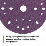 3M 737U 31370 Cubitron II Hookit Clean Sanding Abrasive Disc, 6 in, 40 Plus Grit, Purple (7100073549) (100 Pack) - 4