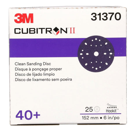 3M 737U 31370 Cubitron II Hookit Clean Sanding Abrasive Disc, 6 in, 40 Plus Grit, Purple (7100073549) (100 Pack) - 7