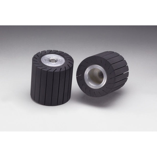 3M 77722 Rubber Slotted Expander Wheel, 3 in x 3 in, 5/8 in-11 Internal, Black (7100073953)
