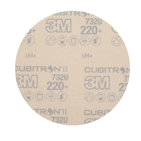 3M 732U Cubitron II Hookit Paper Disc, 220+ C-weight, 6 in x NH, Die 600Z (7100075213) (250 Pack) - 2