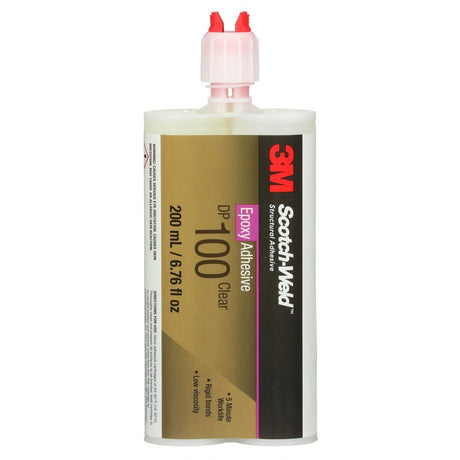 3M Scotch-Weld Epoxy Adhesive DP100 Clear Two-Part Fast Cure Rigid Epoxy 200 mL 6.76 fl oz Duo-Pak (DP100) (7100075490)  - (12Pack)