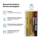 3M Scotch-Weld Epoxy Adhesive DP100 Clear Two-Part Fast Cure Rigid Epoxy 200 mL 6.76 fl oz Duo-Pak (DP100) (7100075490)  - (12Pack) - 7