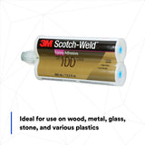 3M Scotch-Weld Epoxy Adhesive DP100 Clear Two-Part Fast Cure Rigid Epoxy 200 mL 6.76 fl oz Duo-Pak (DP100) (7100075490)  - (12Pack) - 8