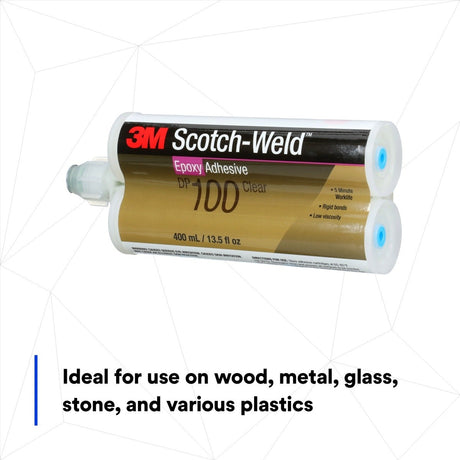 3M Scotch-Weld Epoxy Adhesive DP100 Clear Two-Part Fast Cure Rigid Epoxy 200 mL 6.76 fl oz Duo-Pak (DP100) (7100075490)  - (12Pack) - 8