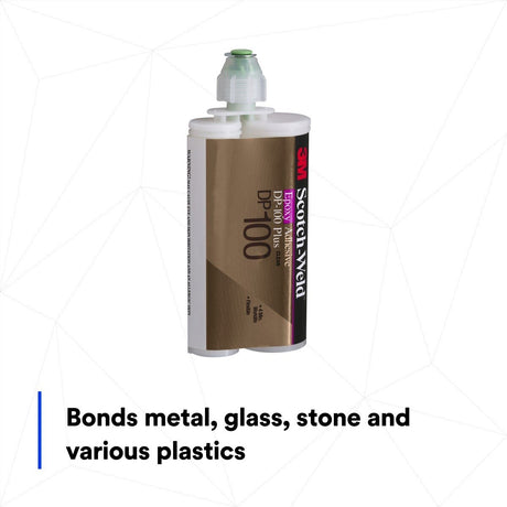 3M Scotch-Weld Epoxy Adhesive DP100 Clear Two-Part Fast Cure Rigid Epoxy 200 mL 6.76 fl oz Duo-Pak (DP100) (7100075490)  - (12Pack) - 10