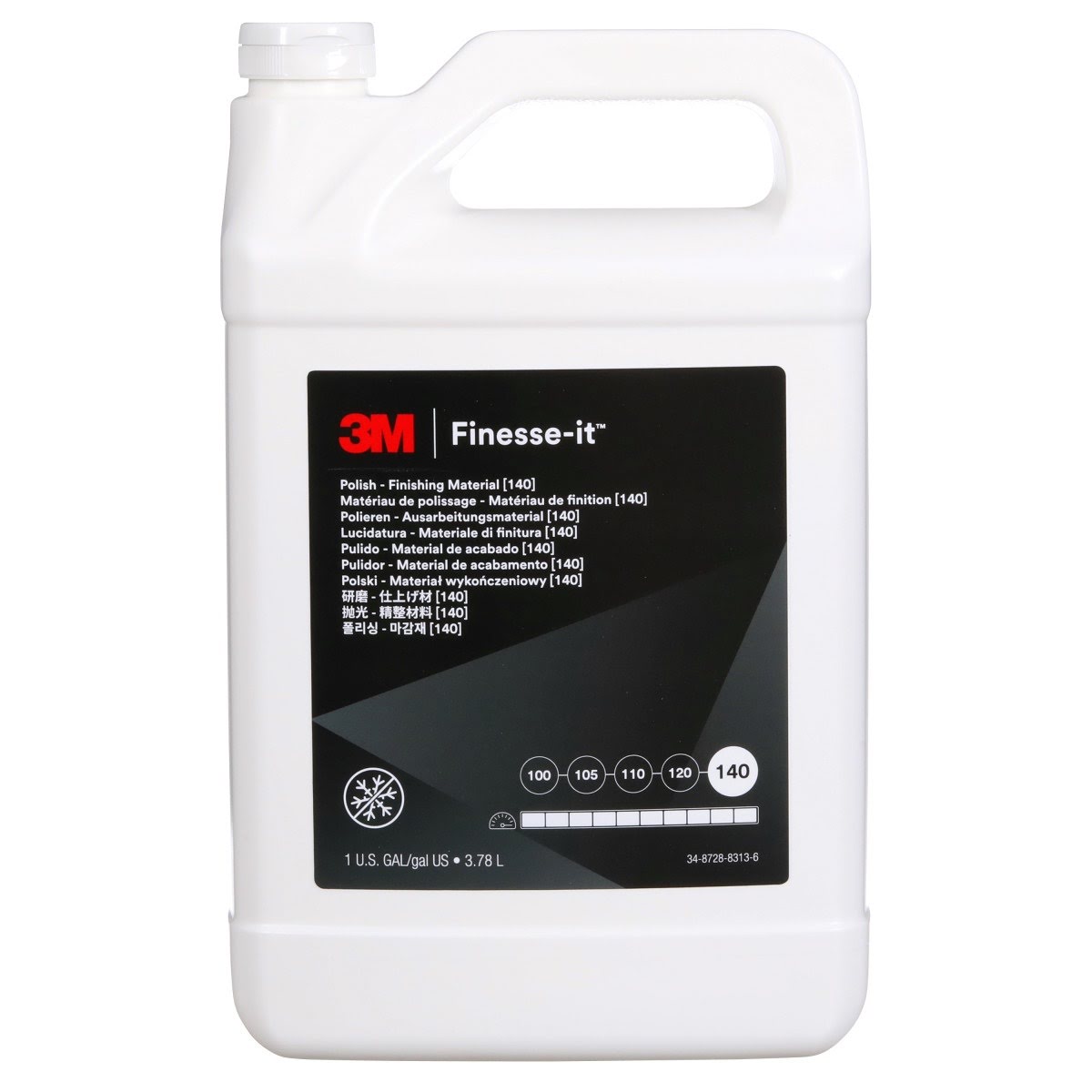 3M 140 Finesse-it Polish Finishing Material, Medium, White, 1 Gallon Bottle (13804) (7100075517)  - (4Pack)