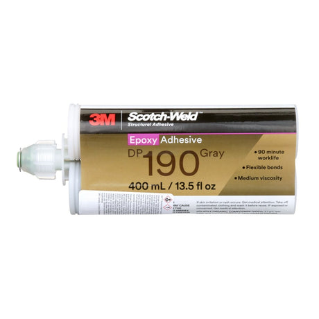 3M Scotch-Weld Epoxy Adhesive DP190, Gray, 400 mL Duo-Pak (DP190) (7100076722)  - (6Pack) - 5
