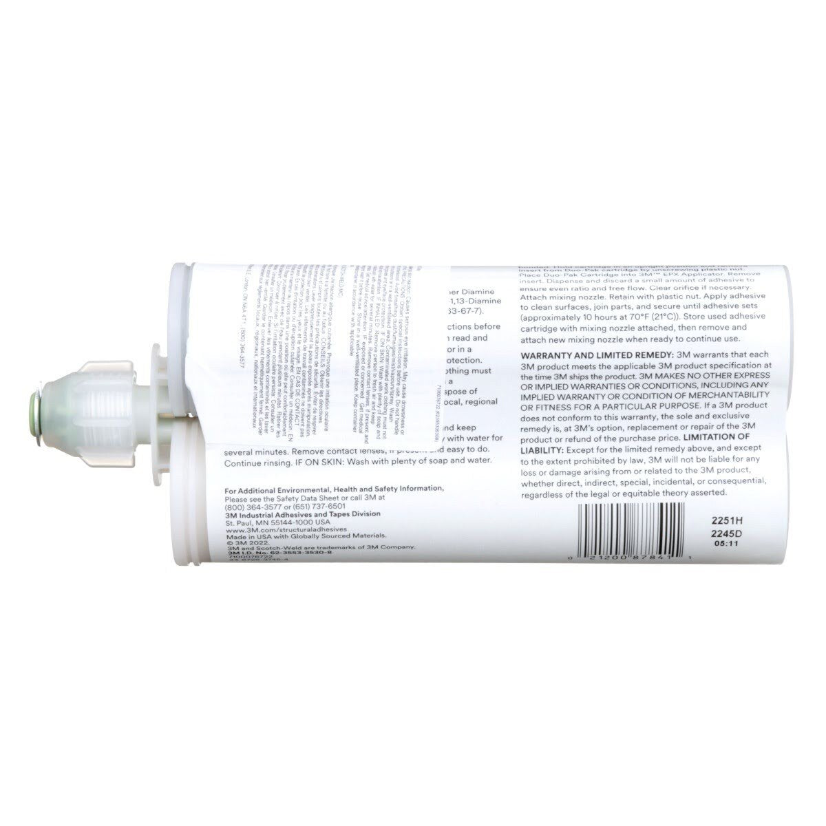 3M Scotch-Weld Epoxy Adhesive DP190, Gray, 400 mL Duo-Pak (DP190) (7100076722)  - (6Pack) - 6