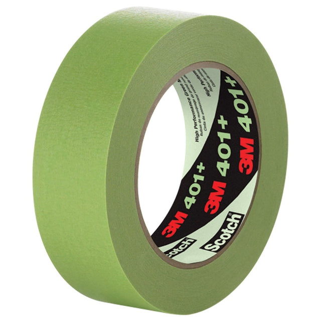 3M 401+ High Performance Green Masking Tape, 144 mm x 55 m, 6.7 mil (7100077767) (8 Pack)