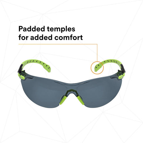 3M S1202SGAF Solus 1000 Series Safety Glasses, Scotchgard Anti-Fog, Gray Lens, Green/Black Frame, ANSI Z87.1, UV Protection (7100079180)  - (20Pack) - 5