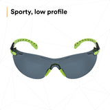 3M S1202SGAF Solus 1000 Series Safety Glasses, Scotchgard Anti-Fog, Gray Lens, Green/Black Frame, ANSI Z87.1, UV Protection (7100079180)  - (20Pack) - 7