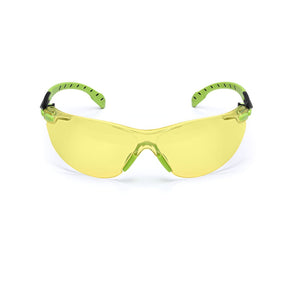 3M S1203SGAF Solus Safety Glasses, 1000 Series, Anti-Fog/Anti-Scratch, Amber Lens, Green/Black Frame, ANSI Z87.1 (7100079181)  - (20Pack)