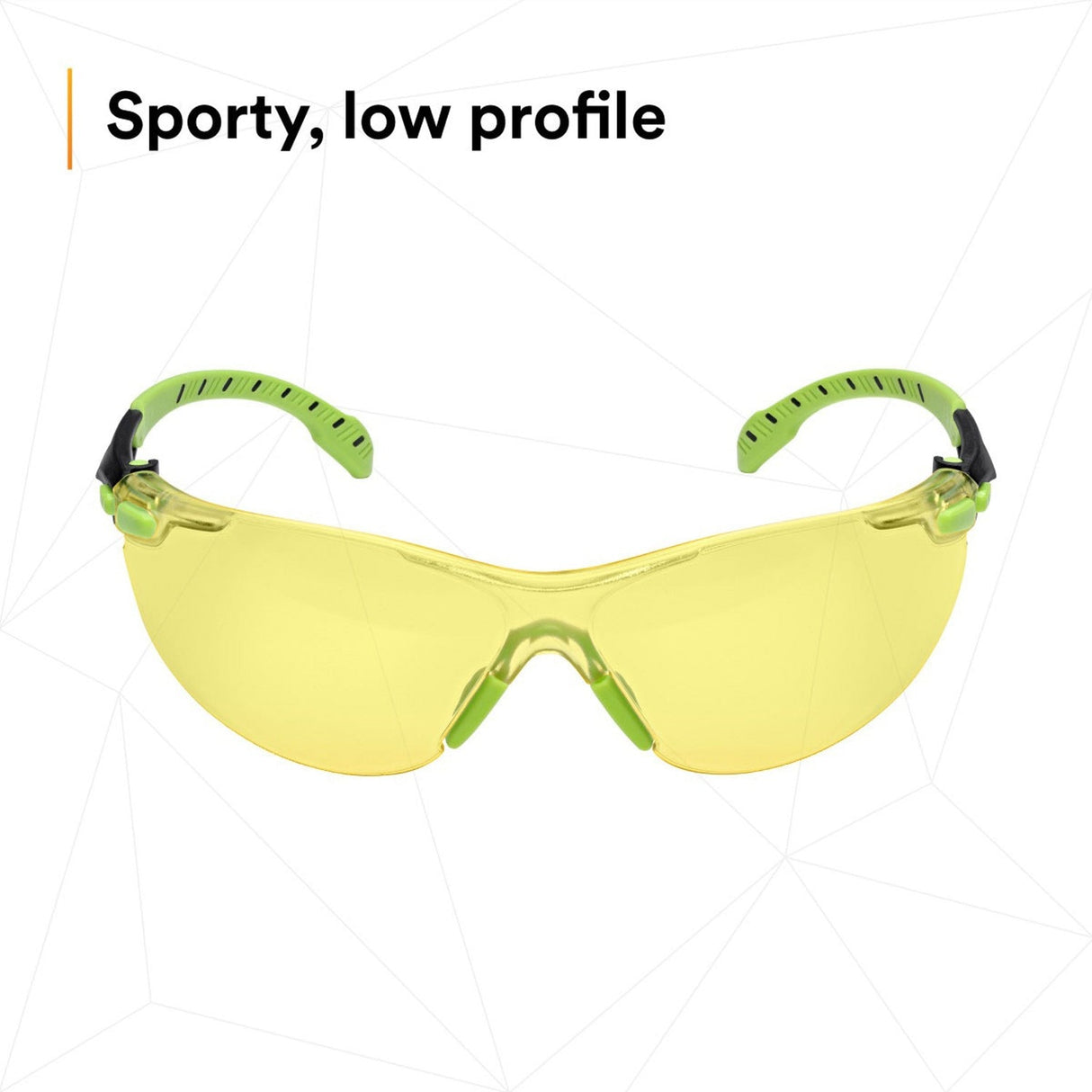3M S1203SGAF Solus Safety Glasses, 1000 Series, Anti-Fog/Anti-Scratch, Amber Lens, Green/Black Frame, ANSI Z87.1 (7100079181)  - (20Pack) - 3